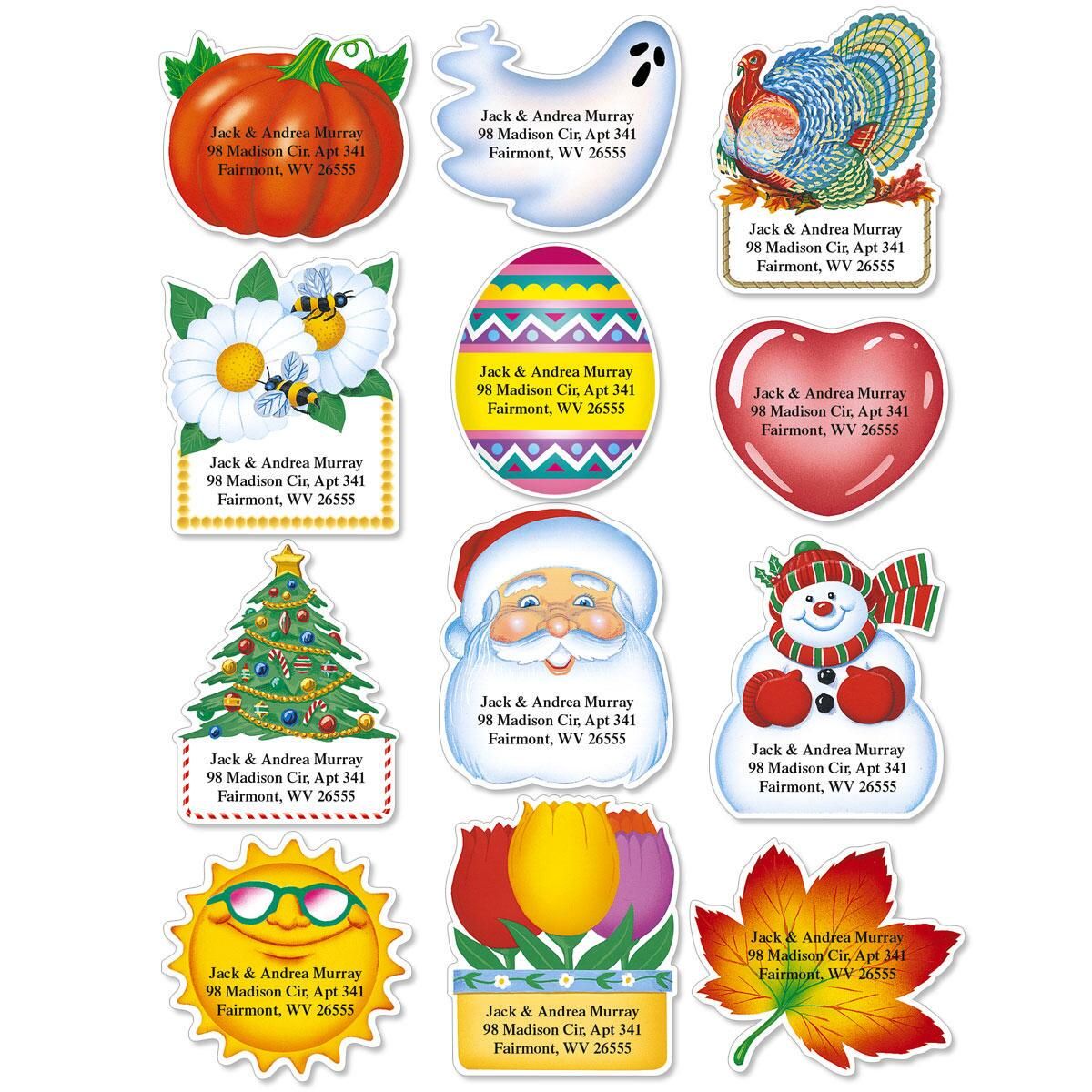 Holidays YearRound Diecut Address Labels Current Catalog