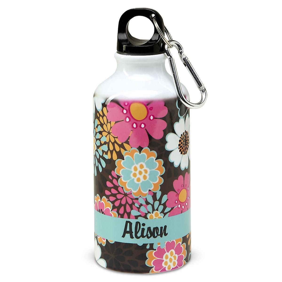 Mocha Flowers Water Bottle 