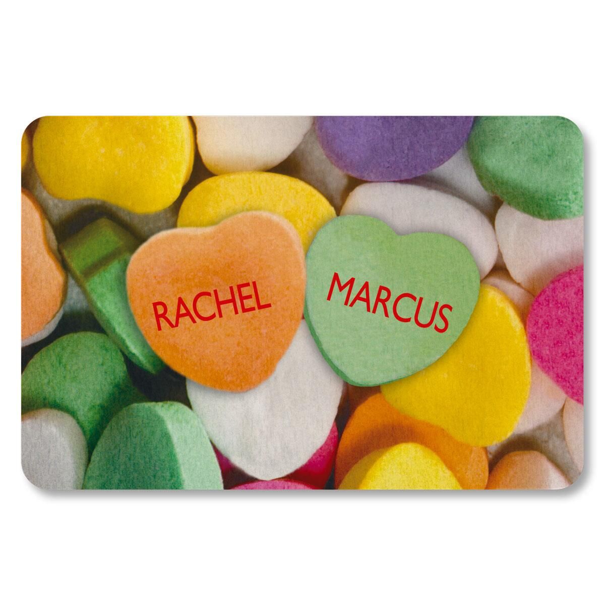 Candy Hearts Personalized Doormat 