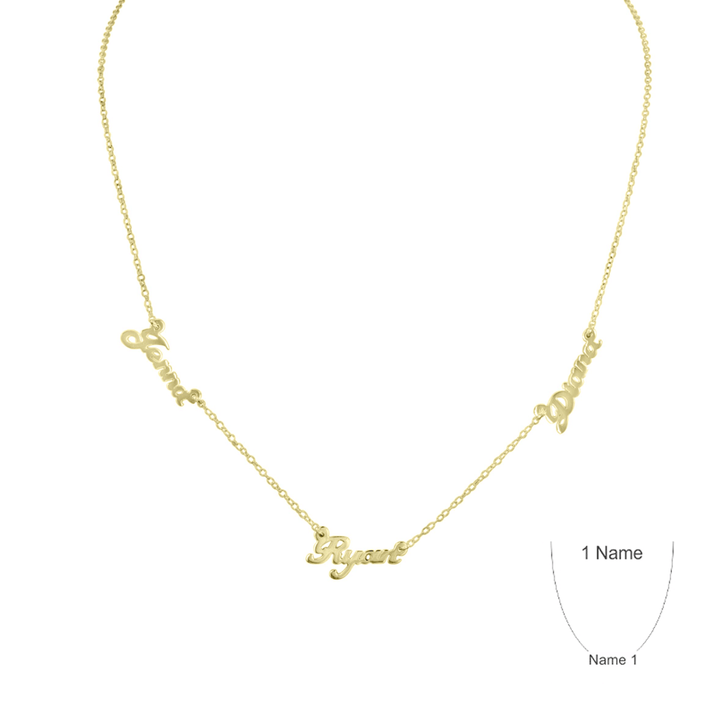 Personalized Gold Plate Multi Name Necklace Current Catalog