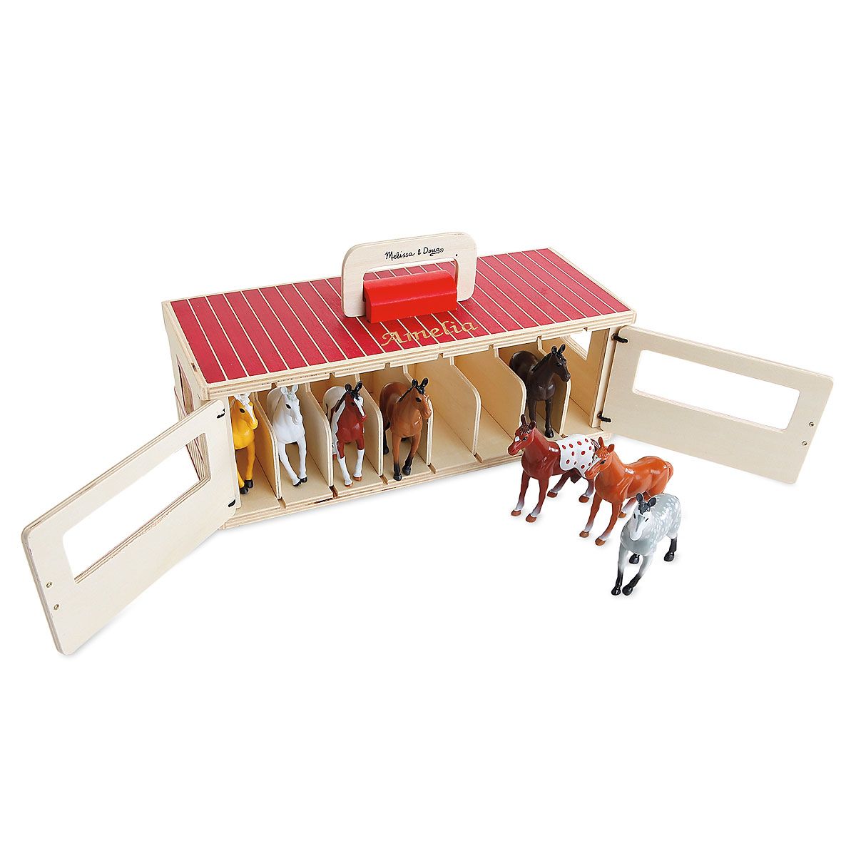 melissa and doug take along show horse stable