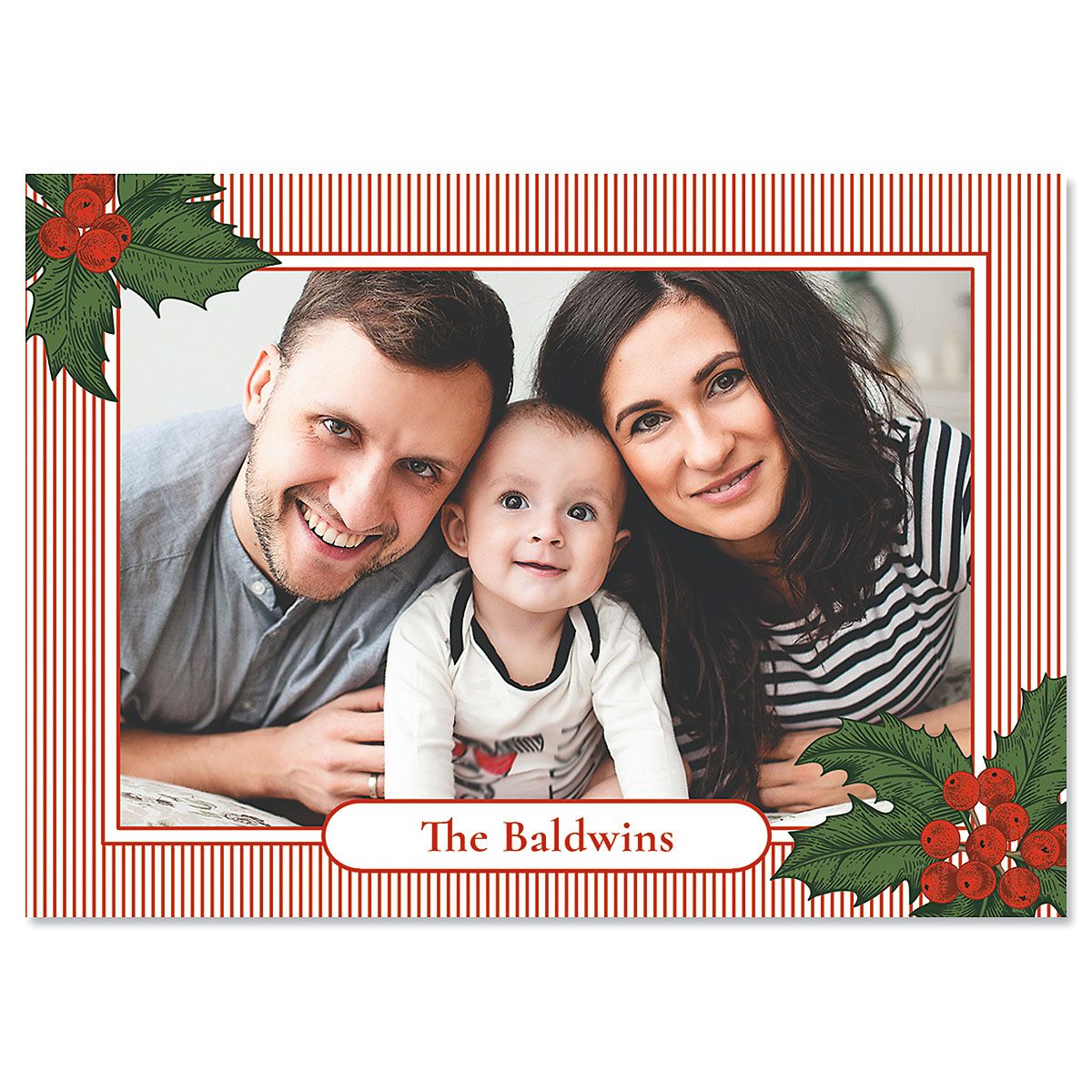 Pinstripe Photo Christmas Cards - 80