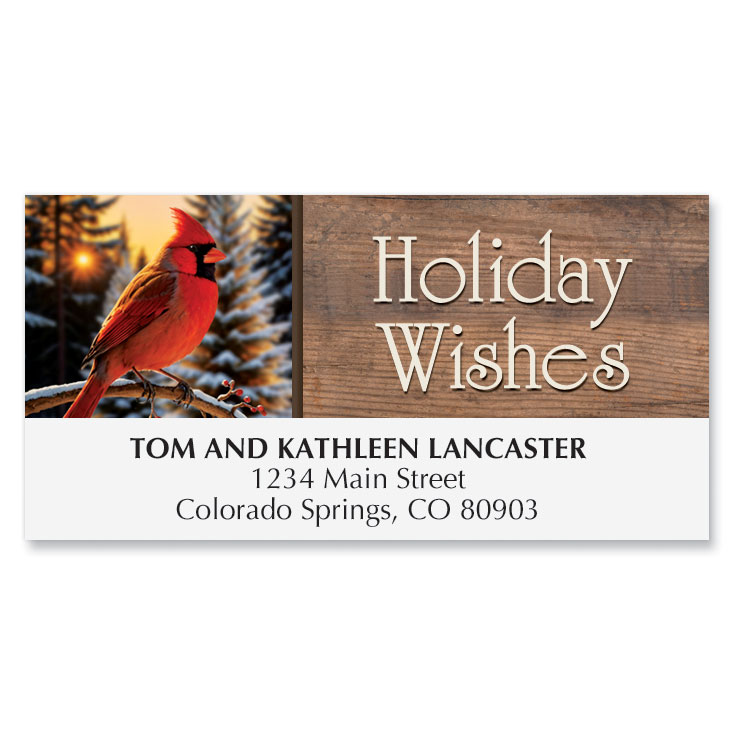 Sunset Cardinal Deluxe Address Labels | Current Catalog