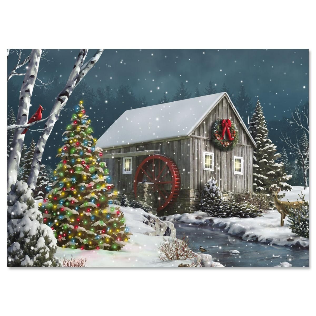 Falling Snow Christmas Cards image