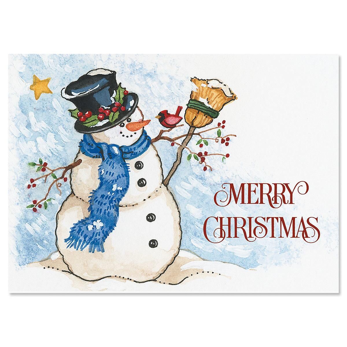 Snowman and sweet bird christmas cards current catalog