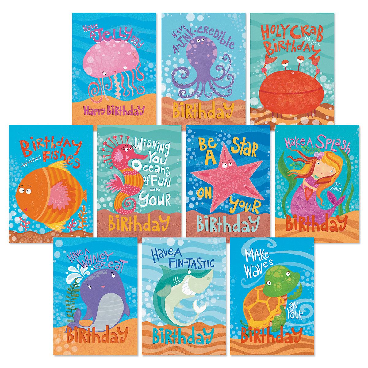 Ocean Friends Birthday Cards Value Pack | Current Catalog
