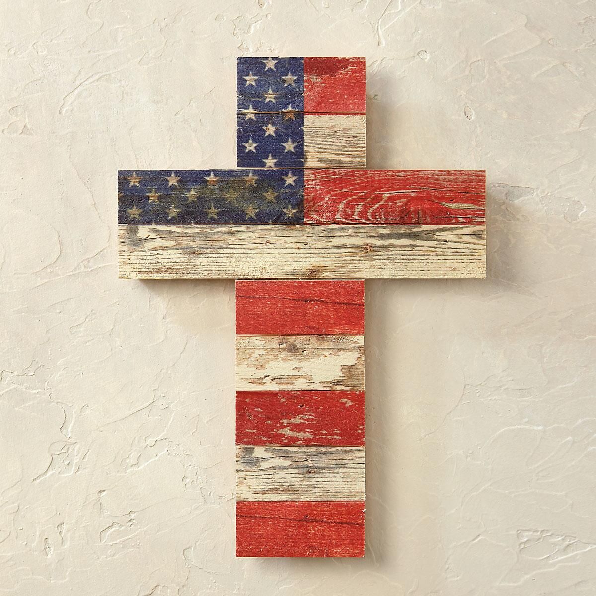 American Flag Wooden Cross | Current Catalog