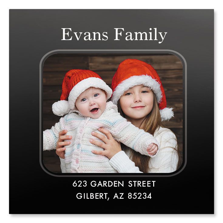 Modern Large Square Photo Personalized Address Labels