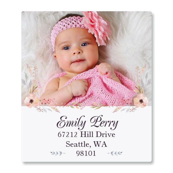 Floral Cameo Select Photo Personalized Address Labels