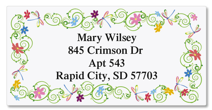 Dragonflies Border Address Labels A535 | Current Catalog