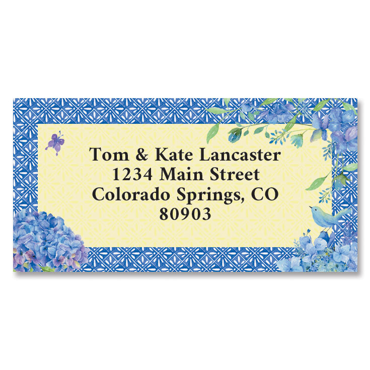 Hydrangea Border Address Labels | Current Catalog
