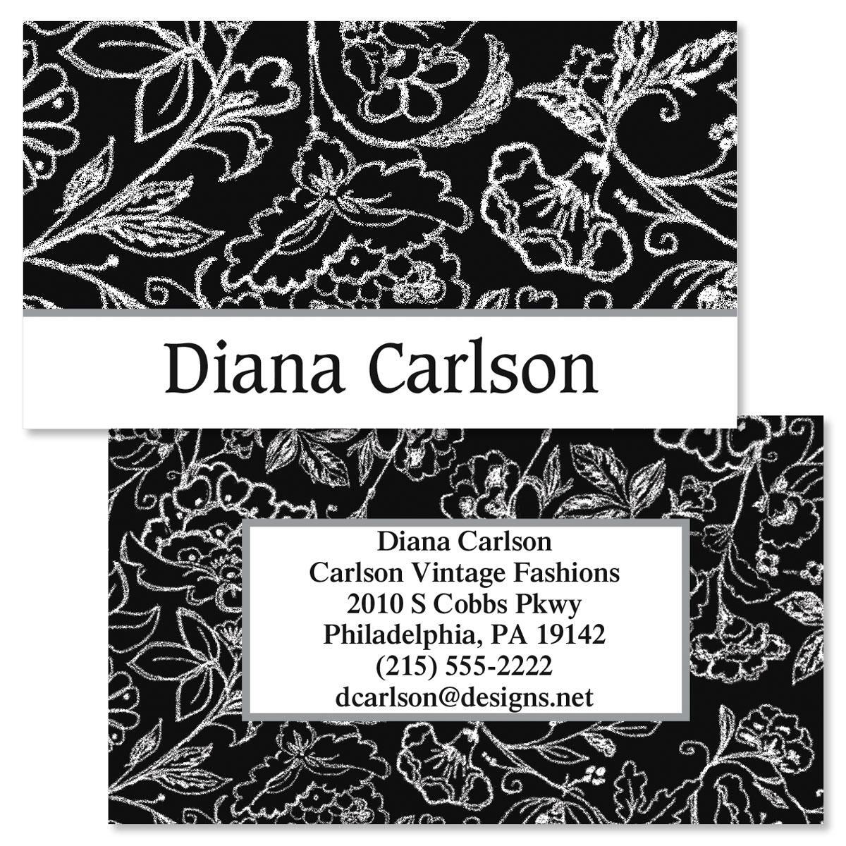 Blackboard Designer DoubleSided Business Cards Current Catalog
