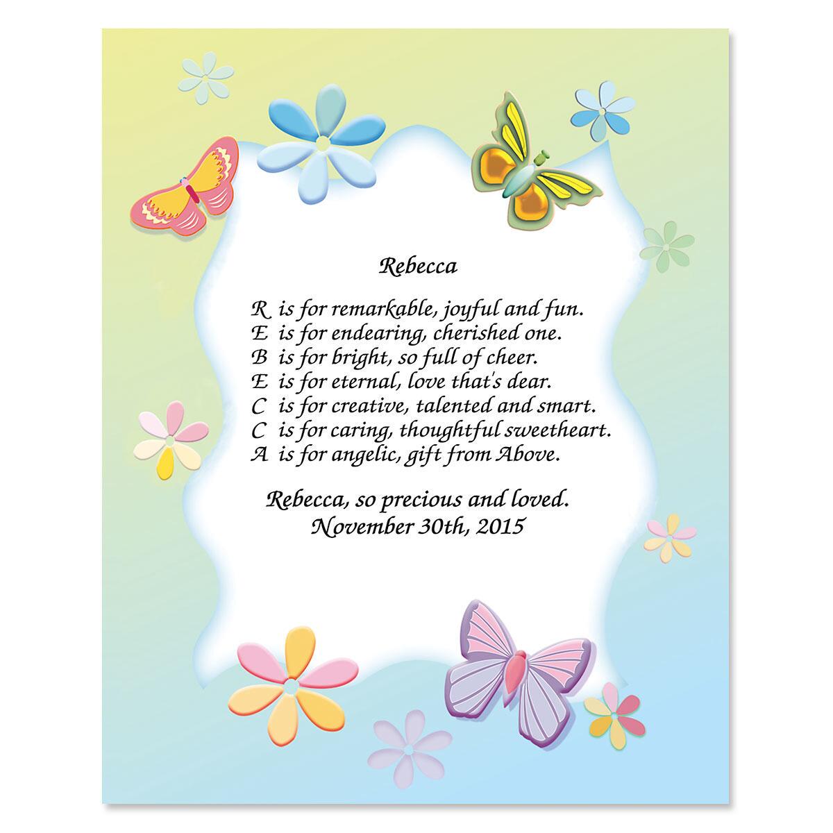 Butterfly Name Poem Print Current Catalog