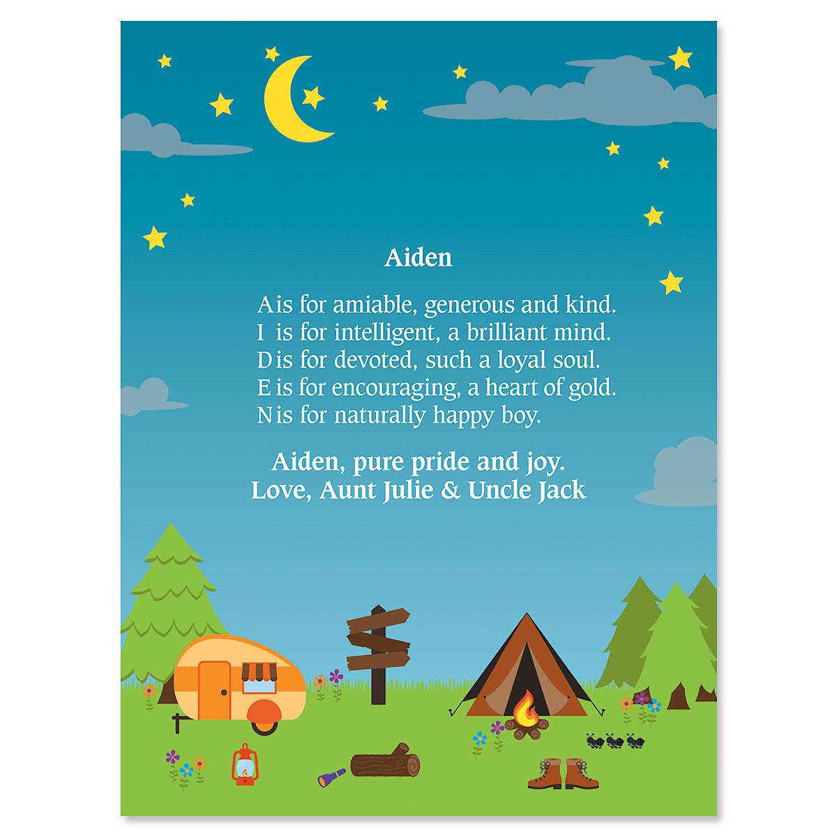 Camping Name Poem Print Current Catalog