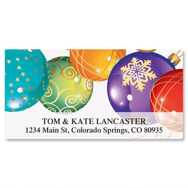 Candy Colored Ornaments Deluxe Address Labels L1219 | Current Catalog