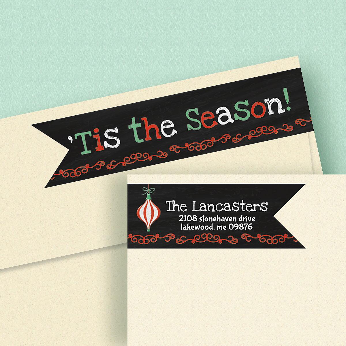 Chalkboard Christmas Wrap Around Address Labels Current Catalog