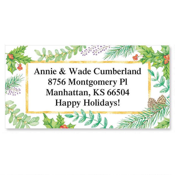 Christmas Greenery Border Address Labels Current Catalog
