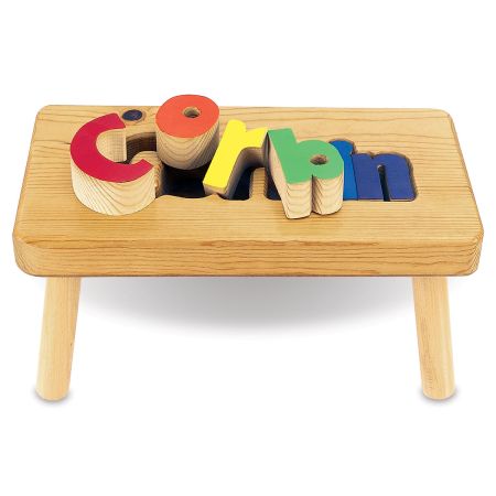 Primary Name Wooden Puzzle Footstool | Current Catalog