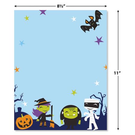 Zombies Halloween Letterhead Printer Paper - 100 Sheets, 8.5x11", 28 Lb Premium Paper