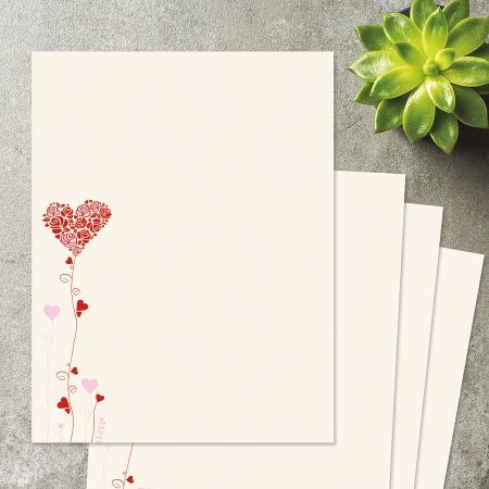 8.5 X 11 Inch Pink Letter Writing Paper Set For Valentine's Day...