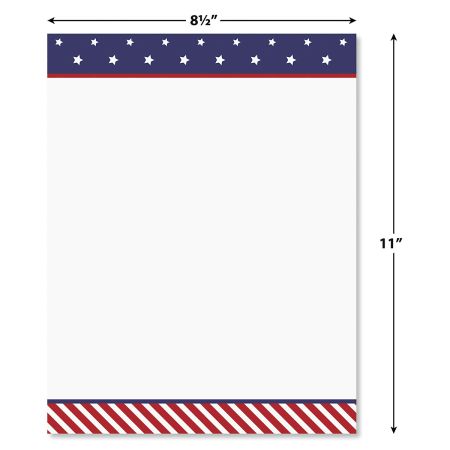 American Stars Patriotic Paper - 125 Sheets Of 8.5x11 Inch Flag Stationery For 4th Of July - View #4