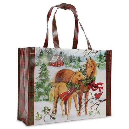 Holiday Horses Large Shopping Tote Bag BOGO Current Catalog