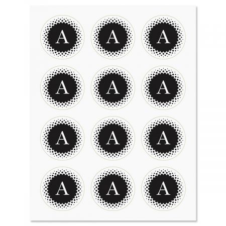 Black & White Monogram Stickers