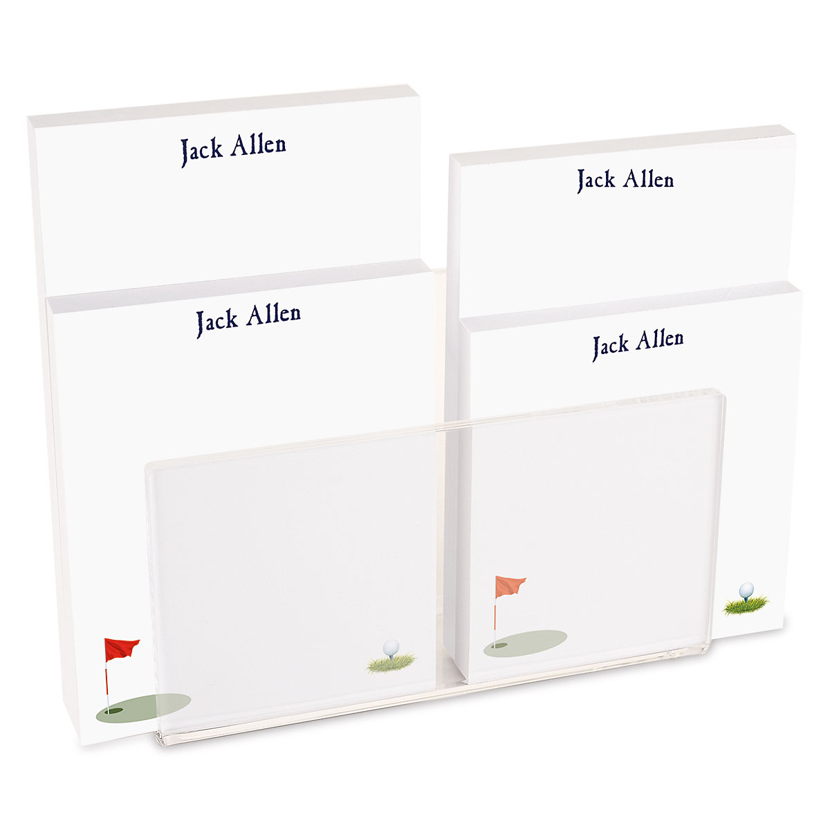Personalized Notepad Set Golf Everyday Personalized Notepad Set by FineStationery | Current Catalog