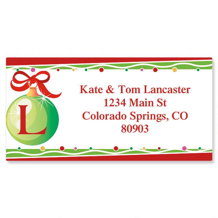 Initial Christmas Border Address Labels | Current Catalog