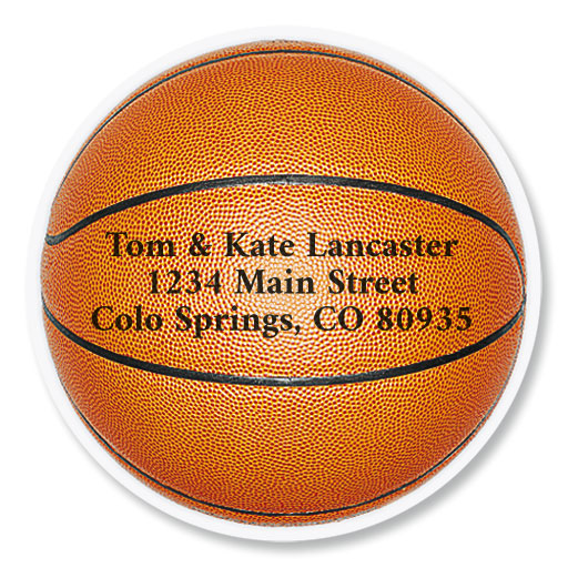 Basketball Diecut Address Labels | Current Catalog