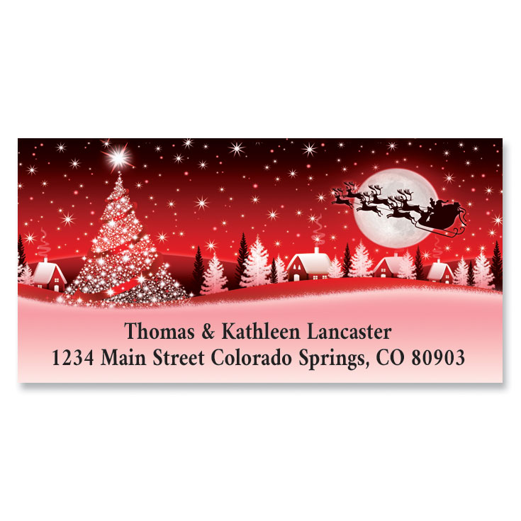 Red Glitter Deluxe Address Labels | Current Catalog