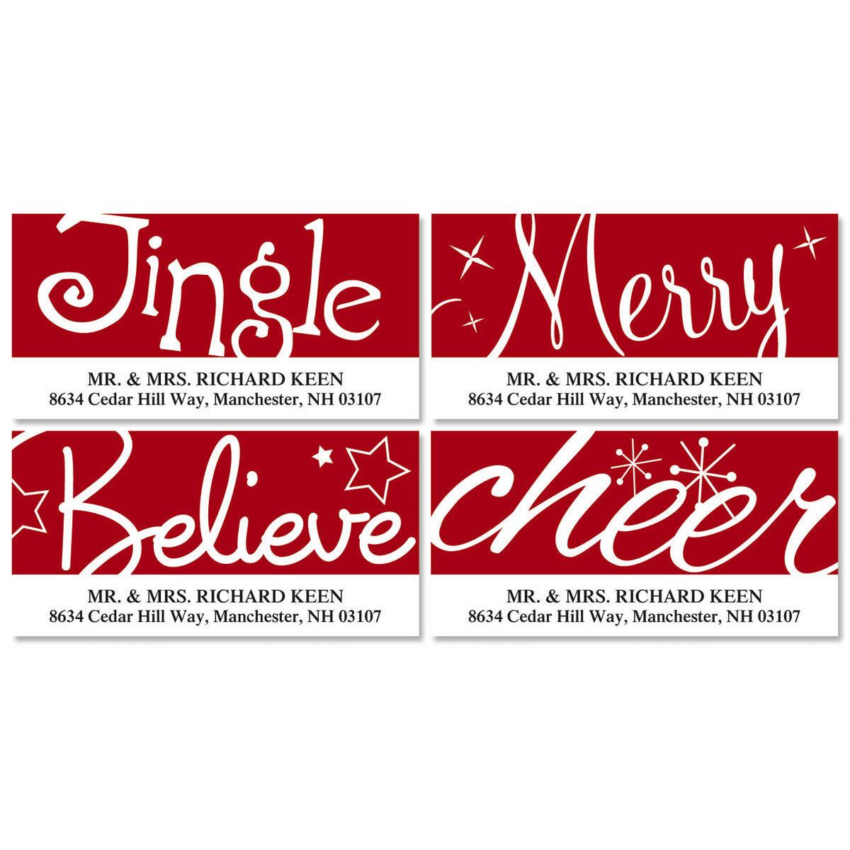 Red & White Christmas Deluxe Labels Y1694 Current Catalog
