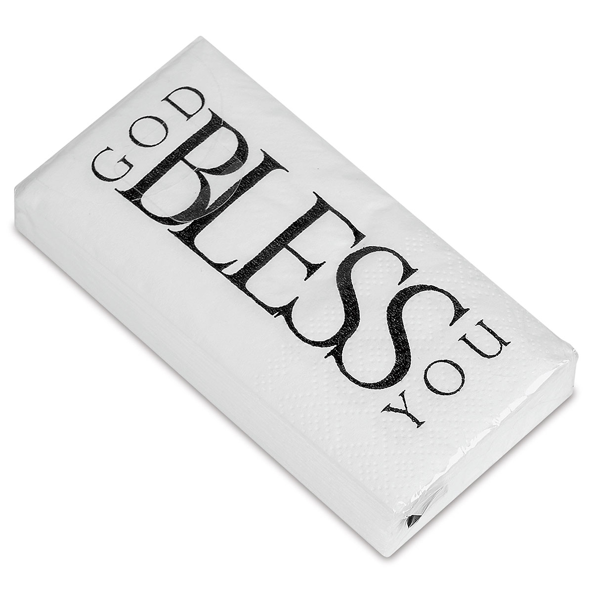 Black & White God Bless You Pocket Tissues Current Catalog