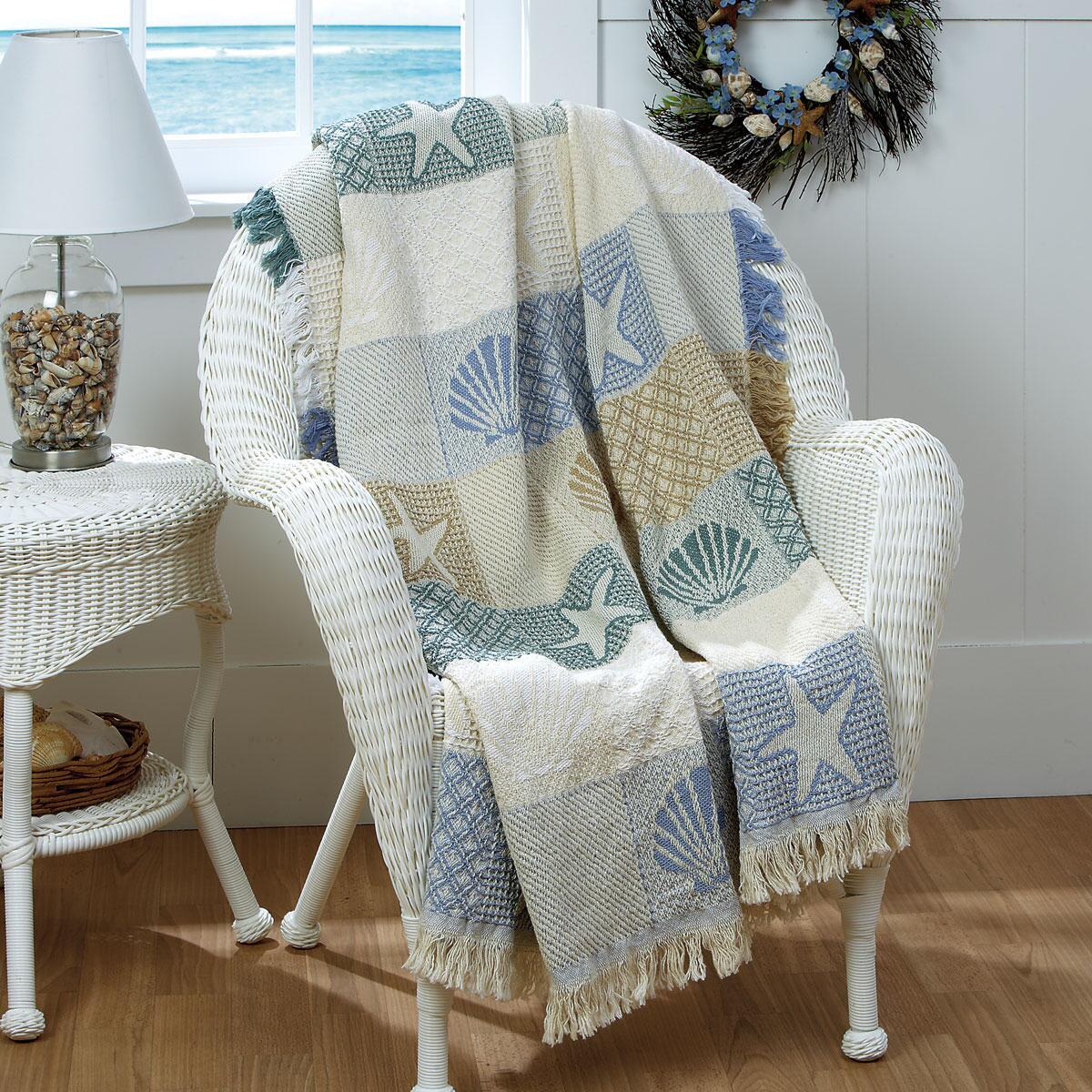 Seashells by the Seashore Decorative Throw Current Catalog