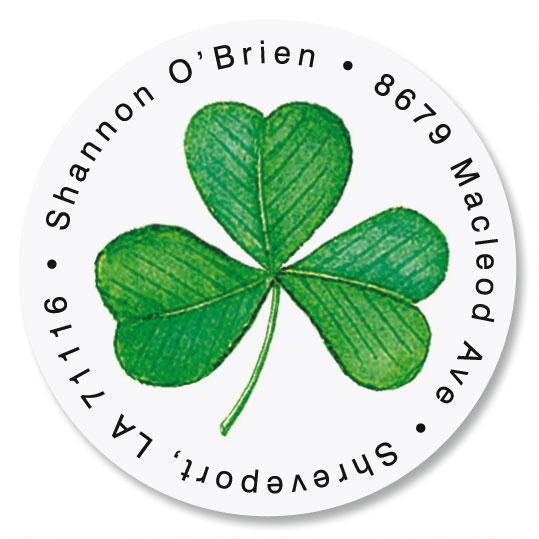 Shamrock Round Address Labels Current Catalog