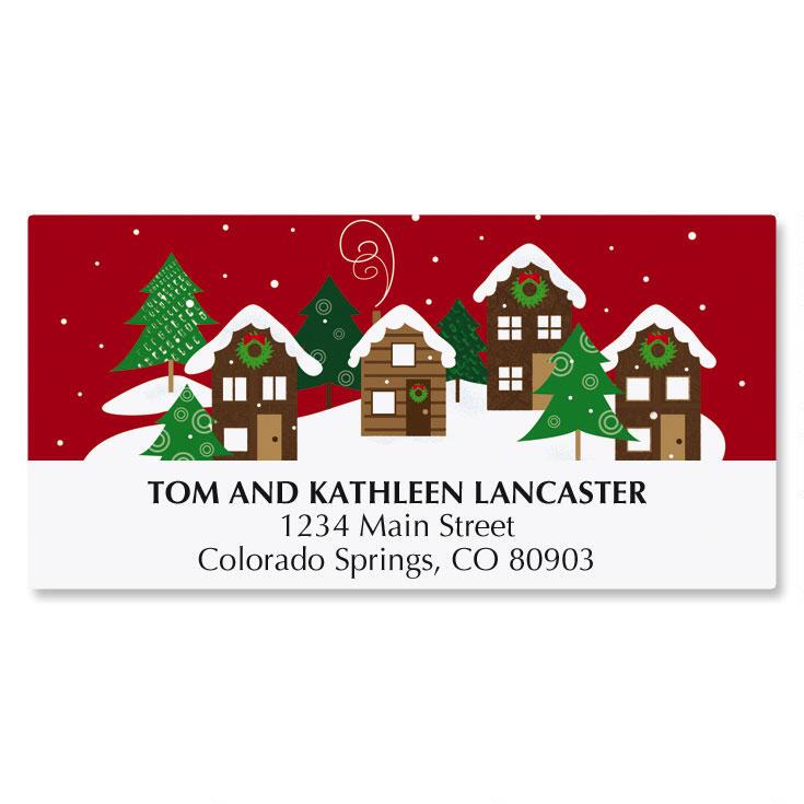 Snowy Village Christmas Address Labels | Current Catalog