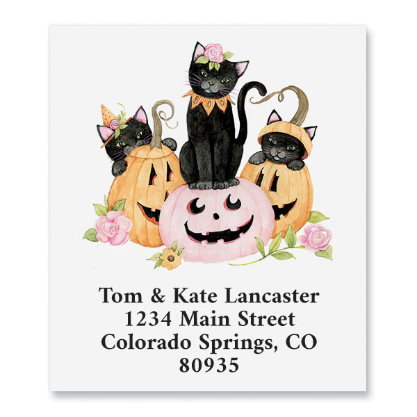 Cat Design Label Cats On Pumpkins Select Address Labels | Current Catalog