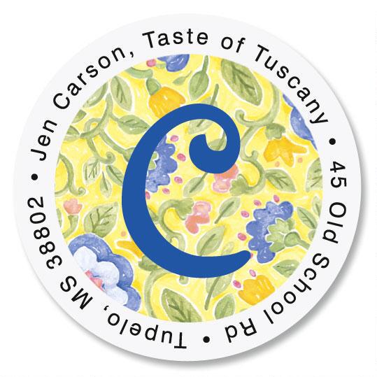 Tuscan Sun Initial Round Return Address Labels Current Catalog