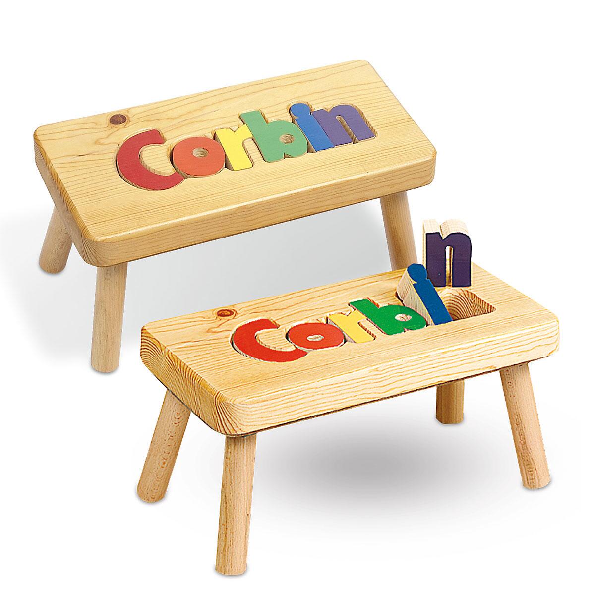 Primary Name Wooden Puzzle Footstool | Current Catalog
