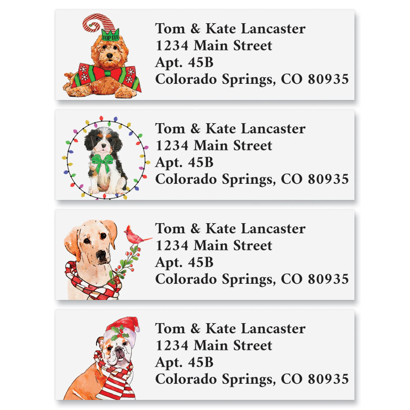 Mailing Labels Dogs Christmas Dogs Classic Address Labels (6 Designs) Y3154 | Current Catalog